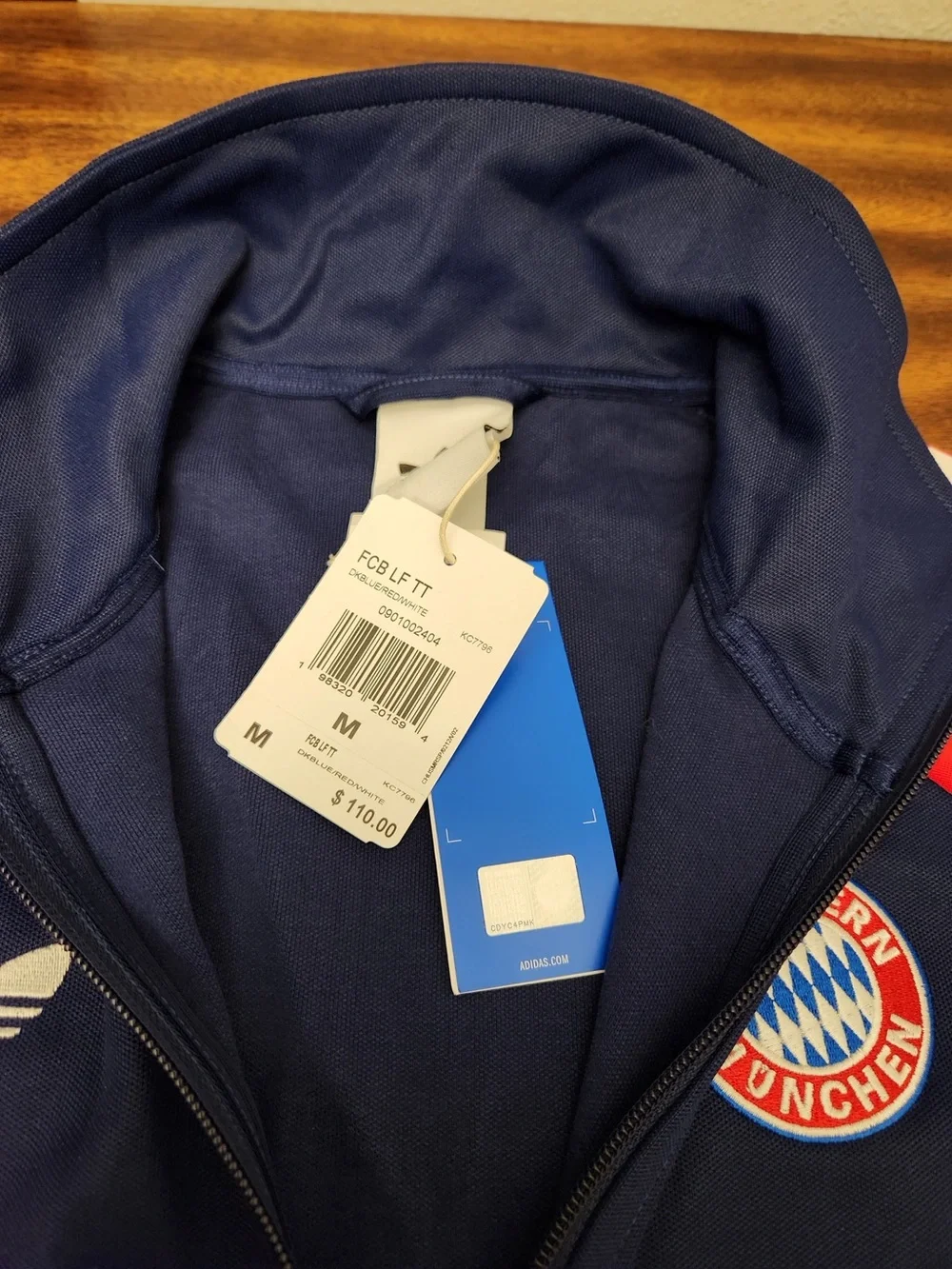 Adidas FC Bayern Munich Track Jacket Navy Red White Men’s M NWT